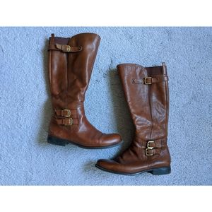 Naturalizer N5 Real Leather Chestnut Riding Boots